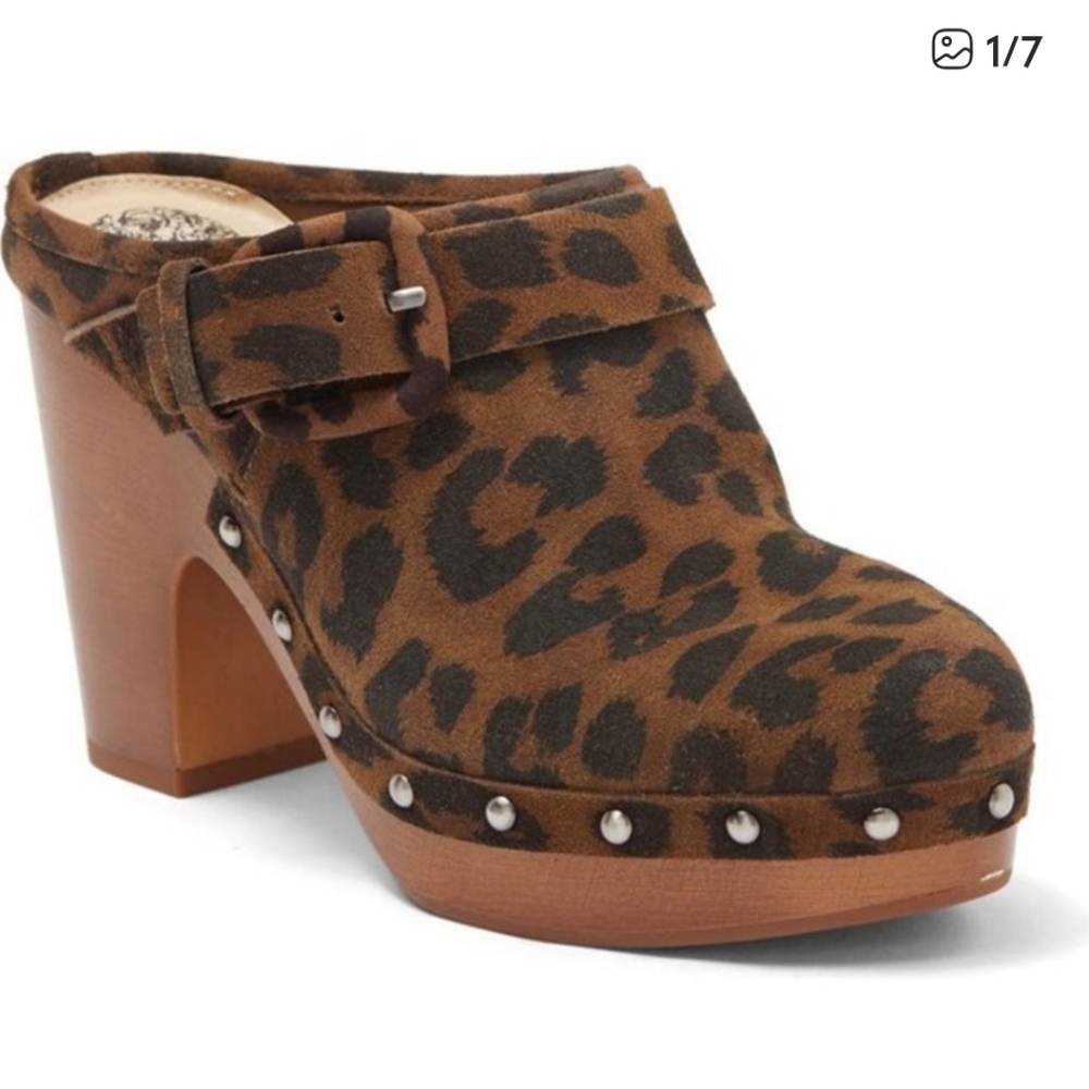 Leopard Print Platform Clogs